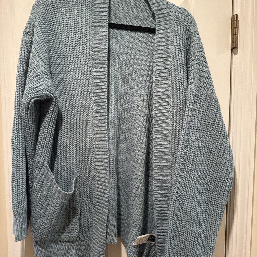 Shein Oversized Knit Cardigan – Light Blue – Size Large – New